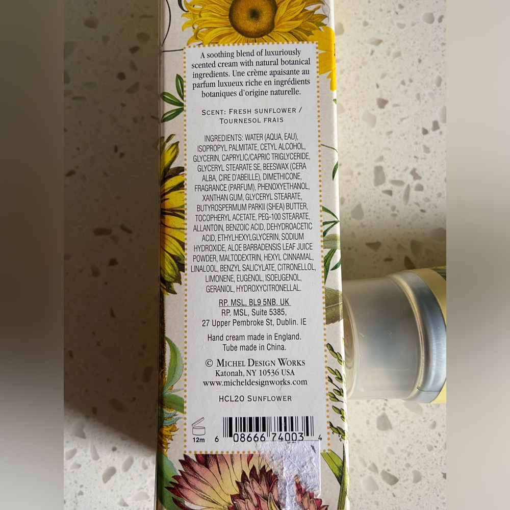 michel sunflower hand cream with moisturizinf shea butter made england boxed - Picture 8 of 11